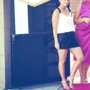 Loft blush tank black velvet straps small